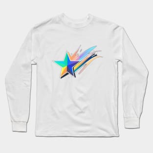 Shooting Star Pastel shades Shadow Silhouette Anime Style Collection No. 441 Long Sleeve T-Shirt